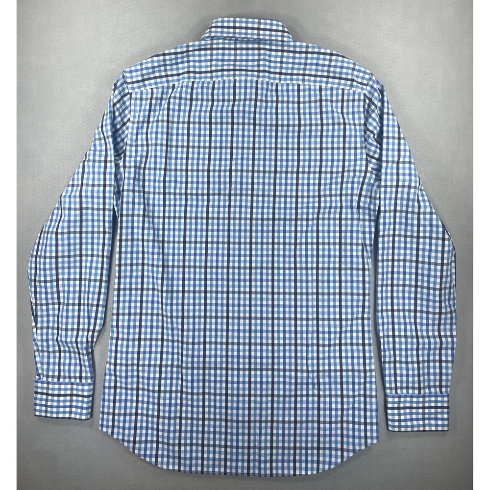 Banana Republic Button Down Shirt Mens Small Blue Plaid Woven Grant Fit Non-Iron - Picture 3 of 10